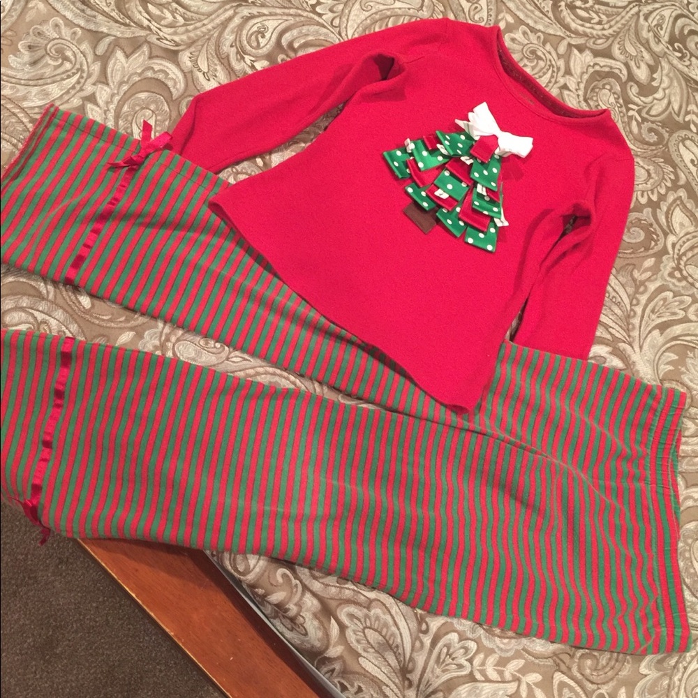 Girls Christmas outfit Top 10/12 bottom 7/8